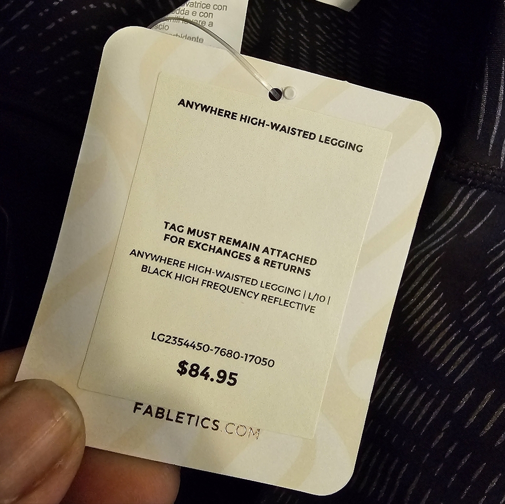 Fabletics Motion 365 Anywhere High Waisted Black Reflective Leggings Size Large - Picture 6 of 7